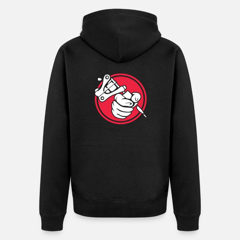 Tätowierer - Unisex Premium Bio Zip Hoodie - Schwarz