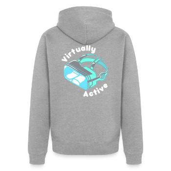 VR Brille - Unisex Premium Bio Zip Hoodie - Grau meliert - Hinten - Nico (187cm)