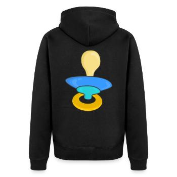 Pacifier baby - Unisex Premium Organic Zip Hoodie - black - Back - Nico (187cm)