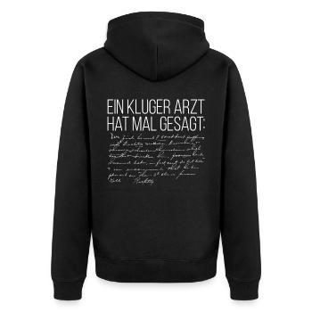 Un médecin intelligent a dit un jour ... cadeau drôle - Veste à capuche bio Premium Unisexe - noir - Dos - Nico (187cm)