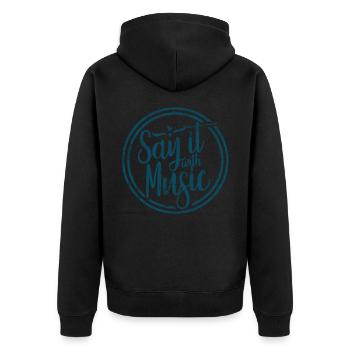 Musik Musiker - Unisex Premium Bio Zip Hoodie - Schwarz - Hinten - Nico (187cm)