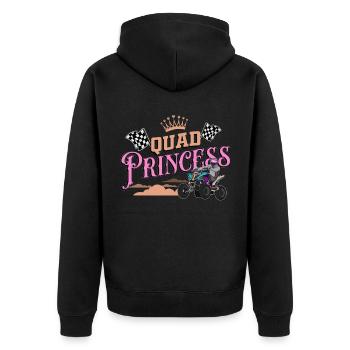 Quad, Quad Quad Schmutz, atv - Unisex Premium Bio Zip Hoodie - Schwarz - Hinten - Nico (187cm)