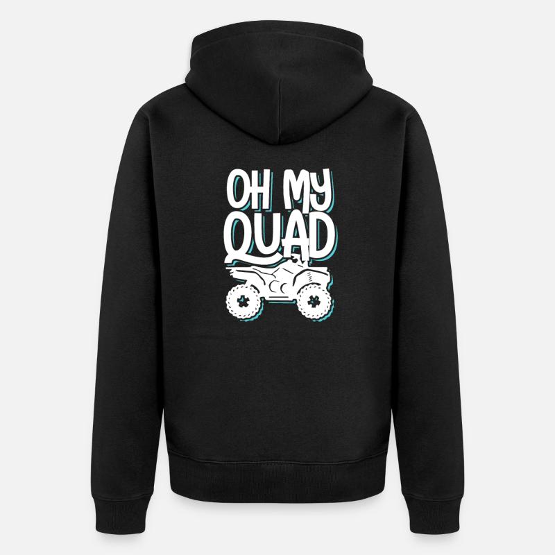 Quad - Unisex Premium Bio Zip Hoodie - Schwarz