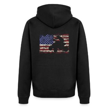 Quad ATV Motorsport USA America Quad riders - Unisex Premium Organic Zip Hoodie - black - Back - Nico (187cm)