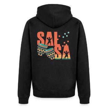 Salsa, Salsa tanzen, dance - Unisex Premium Bio Zip Hoodie - Schwarz - Hinten - Nico (187cm)