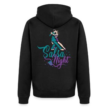 Salsa, Salsa latin, Latein Tanz - Unisex Premium Bio Zip Hoodie - Schwarz - Hinten - Nico (187cm)