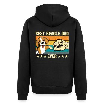 Meilleur Papa Beagle Chien Beagle Retro Canine Papa - Veste à capuche bio Premium Unisexe - noir - Dos - Nico (187cm)