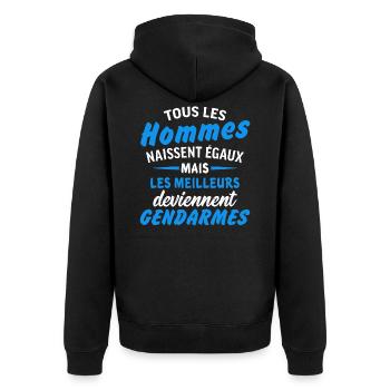 the best become gendarmes - Unisex Premium Organic Zip Hoodie - black - Back - Nico (187cm)