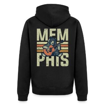 Musique de Memphis, la musique de Memphis aime le blues - Veste à capuche bio Premium Unisexe - noir - Dos - Nico (187cm)