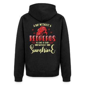 Rothaarige, Rothaarige 2% Einhörner, rothaarige - Unisex Premium Bio Zip Hoodie - Schwarz - Hinten - Nico (187cm)