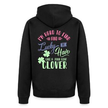 Rothaarige, Rothaarige irische Frauen, irische - Unisex Premium Bio Zip Hoodie - Schwarz - Hinten - Nico (187cm)