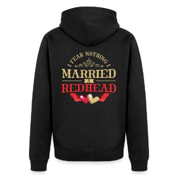 Rothaarige, Rothaarige stolz rote Haare, stolze - Unisex Premium Bio Zip Hoodie - Schwarz - Hinten - Nico (187cm)