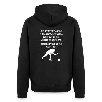 Bowling Bowling Bowling Strike Skittles Cadeau - Veste à capuche bio Premium Unisexe - noir - Dos - Nico (187cm)