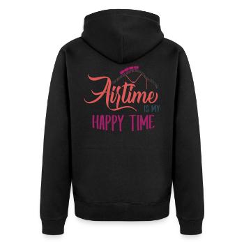 Roller coaster, roller coaster turbulence, ekg - Unisex Premium Organic Zip Hoodie - black - Back - Nico (187cm)