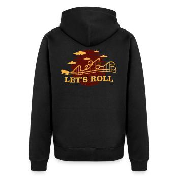 Roller coaster, roller coaster heartbeat, G forces - Unisex Premium Organic Zip Hoodie - black - Back - Nico (187cm)