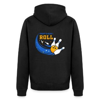 Bowling, bowling loves bowling, bowling bowlers - Unisex Premium Organic Zip Hoodie - black - Back - Nico (187cm)