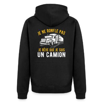 Je rêve que je suis un camion cadeau routier - Veste à capuche bio Premium Unisexe - noir - Dos - Nico (187cm)