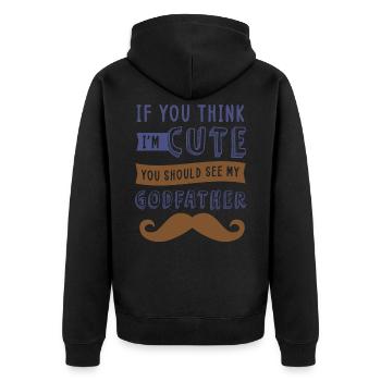 Pate, Pate Onkel, Geburtstag - Unisex Premium Bio Zip Hoodie - Schwarz - Hinten - Nico (187cm)