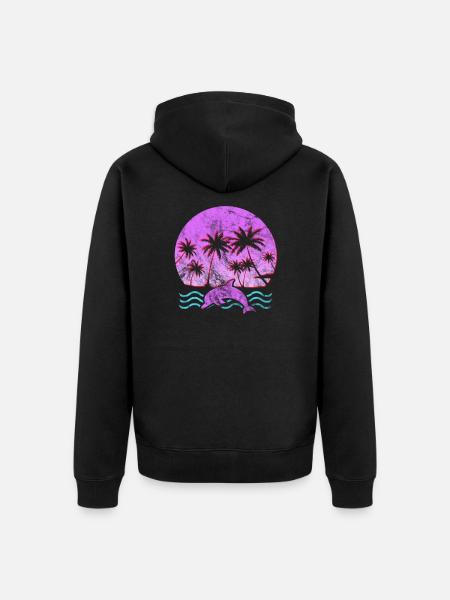 Dolphin - Unisex Premium Organic Zip Hoodie - black