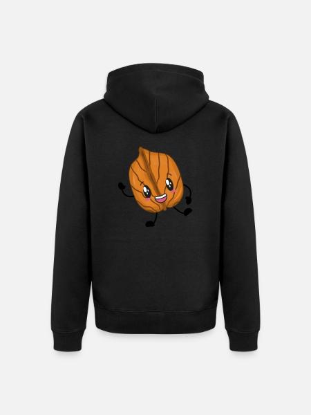 walnut - Unisex Premium Organic Zip Hoodie - black