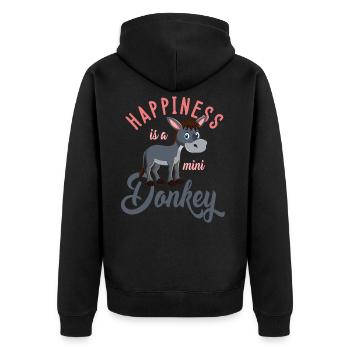 Esel, Esel böser Esel, schlauer Esel - Unisex Premium Bio Zip Hoodie - Schwarz - Hinten - Nico (187cm)