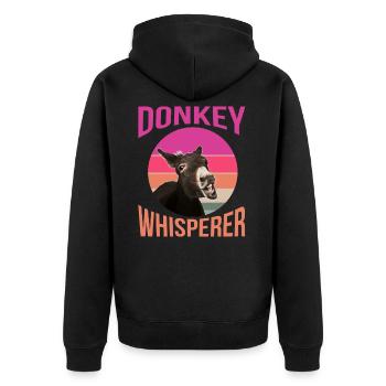 Esel, Esel Esel Liebe, Lustiger Esel - Veste à capuche bio Premium Unisexe - noir - Dos - Nico (187cm)