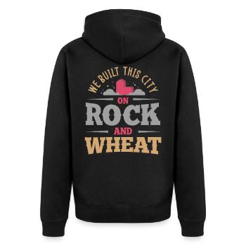Board game, board game wood, wheat - Unisex Premium Organic Zip Hoodie - black - Back - Nico (187cm)