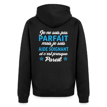 je suis aide soignant - Veste à capuche bio Premium Unisexe - noir - Dos - Nico (187cm)