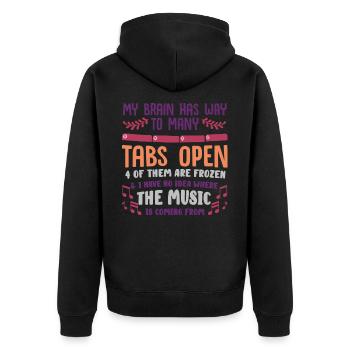 adhd, adhd Gehirn, Tabs, - Unisex Premium Bio Zip Hoodie - Schwarz - Hinten - Nico (187cm)