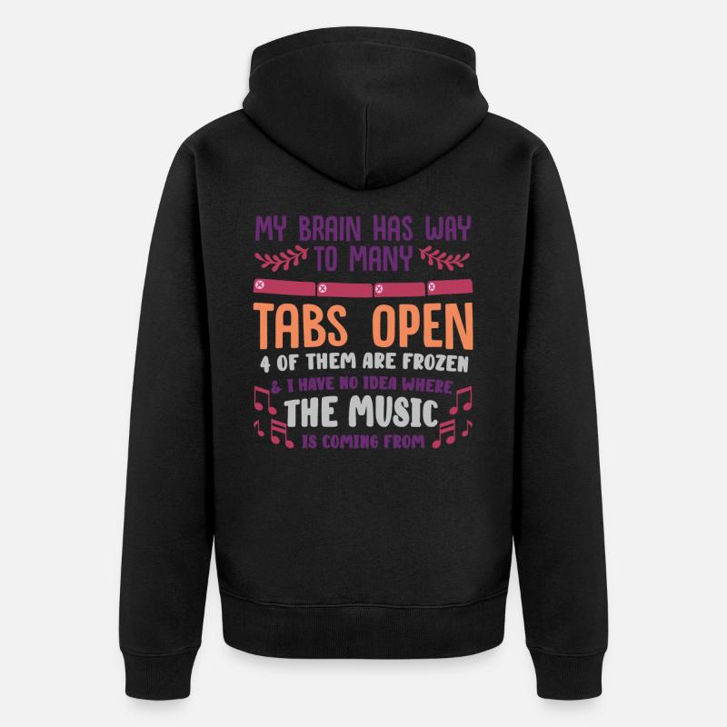 adhd, cerveau adhd, onglets, - Veste à capuche bio Premium Unisexe - noir