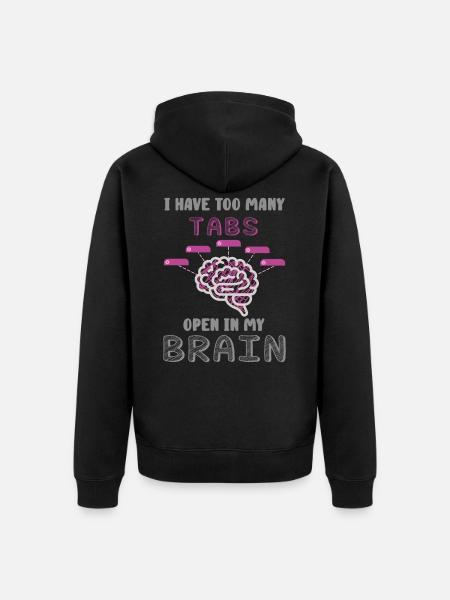 adhd, adhd open, coffee, - Unisex Premium Organic Zip Hoodie - black