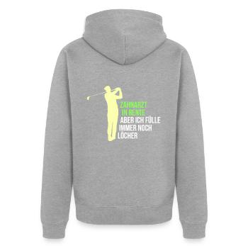 Zahnarzt in Rente - Unisex Premium Bio Zip Hoodie - Grau meliert - Hinten - Nico (187cm)