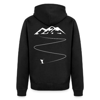 Ski Skier Mountains Ski Area Ski Downhill Gift - Unisex Premium Organic Zip Hoodie - black - Back - Nico (187cm)