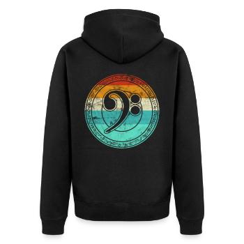 Bass guitar bass clef for bass guitarists Vin - Unisex Premium Organic Zip Hoodie - black - Back - Nico (187cm)