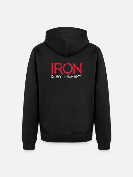 fitness - Unisex Premium Organic Zip Hoodie - black