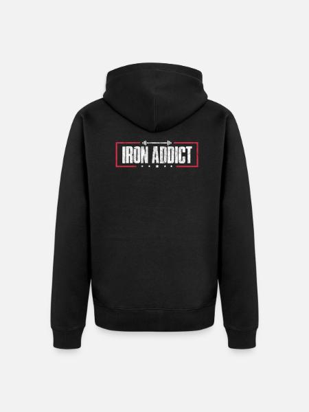 fitness - Unisex Premium Organic Zip Hoodie - black