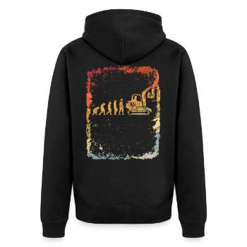 Evolution Bagger Vintage Retro Geschenk - Unisex Premium Bio Zip Hoodie - Schwarz - Hinten - Nico (187cm)