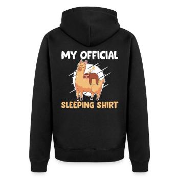 Sloth & Alpaca - My official sleep design - Unisex Premium Organic Zip Hoodie - black - Back - Nico (187cm)