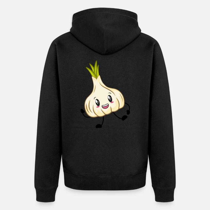 Knoblauch - Unisex Premium Bio Zip Hoodie - Schwarz