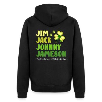 St Patricks Day, St Patricks Day Irlandais, Paddy, - Veste à capuche bio Premium Unisexe - noir - Dos - Nico (187cm)