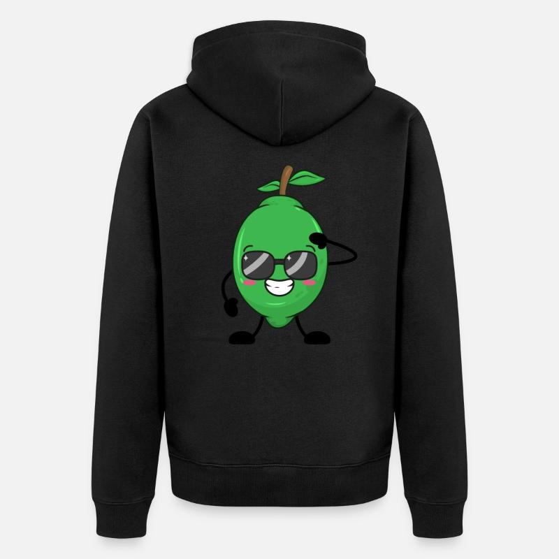 citron vert - Veste à capuche bio Premium Unisexe - noir