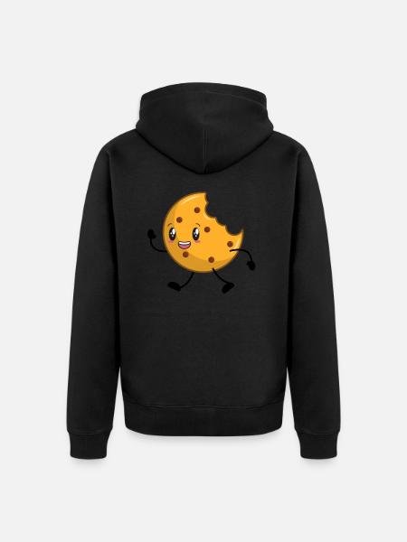 Cookie biscuit - Unisex Premium Organic Zip Hoodie - black