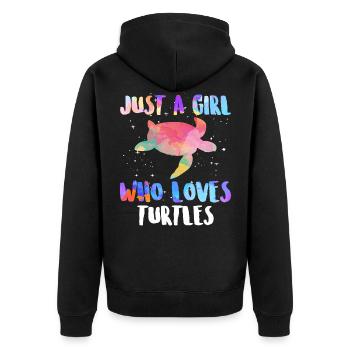 Turtle sea ocean girl the turtles - Unisex Premium Organic Zip Hoodie - black - Back - Nico (187cm)