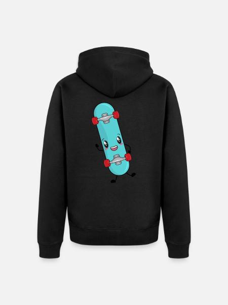 Skater Skateboard - Unisex Premium Bio Zip Hoodie - Schwarz