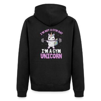 Cadeau de formation d'entraînement de fitness licorne Gym - Veste à capuche bio Premium Unisexe - noir - Dos - Nico (187cm)