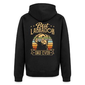 Best Labrador Hunde Vater Geschenk Dad Ever - Unisex Premium Bio Zip Hoodie - Schwarz - Hinten - Nico (187cm)