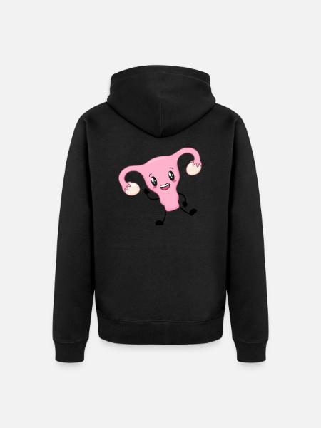 Livmoderen feminisme feministisk - Premium økologisk unisex-hættejakke - sort