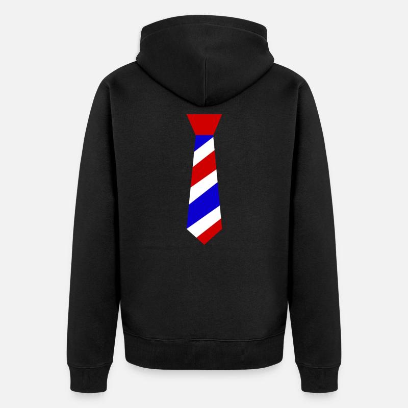 Barber Pole Krawatte - Unisex Premium Bio Zip Hoodie - Schwarz
