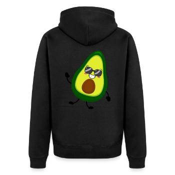 Avocado - Unisex Premium Bio Zip Hoodie - Schwarz - Hinten - Nico (187cm)
