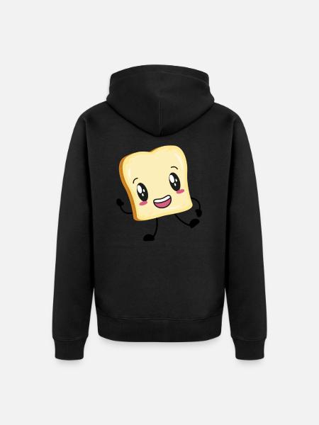 toast - Unisex Premium Organic Zip Hoodie - black